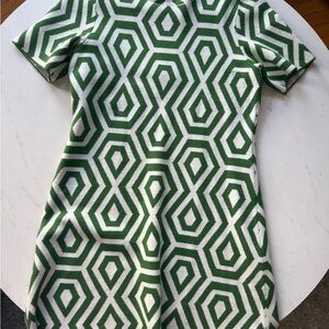 Anthropologie Geometric Green and White Kids Dress